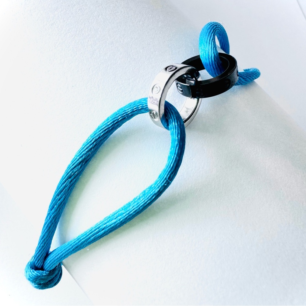 Blue Love Cartier Silk Bracelet